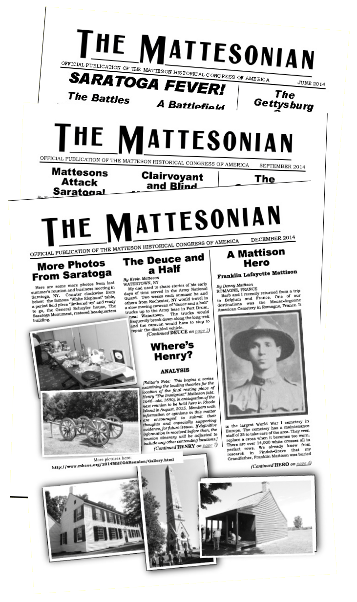 "The Mattesonian" - Matteson Family Newsletter